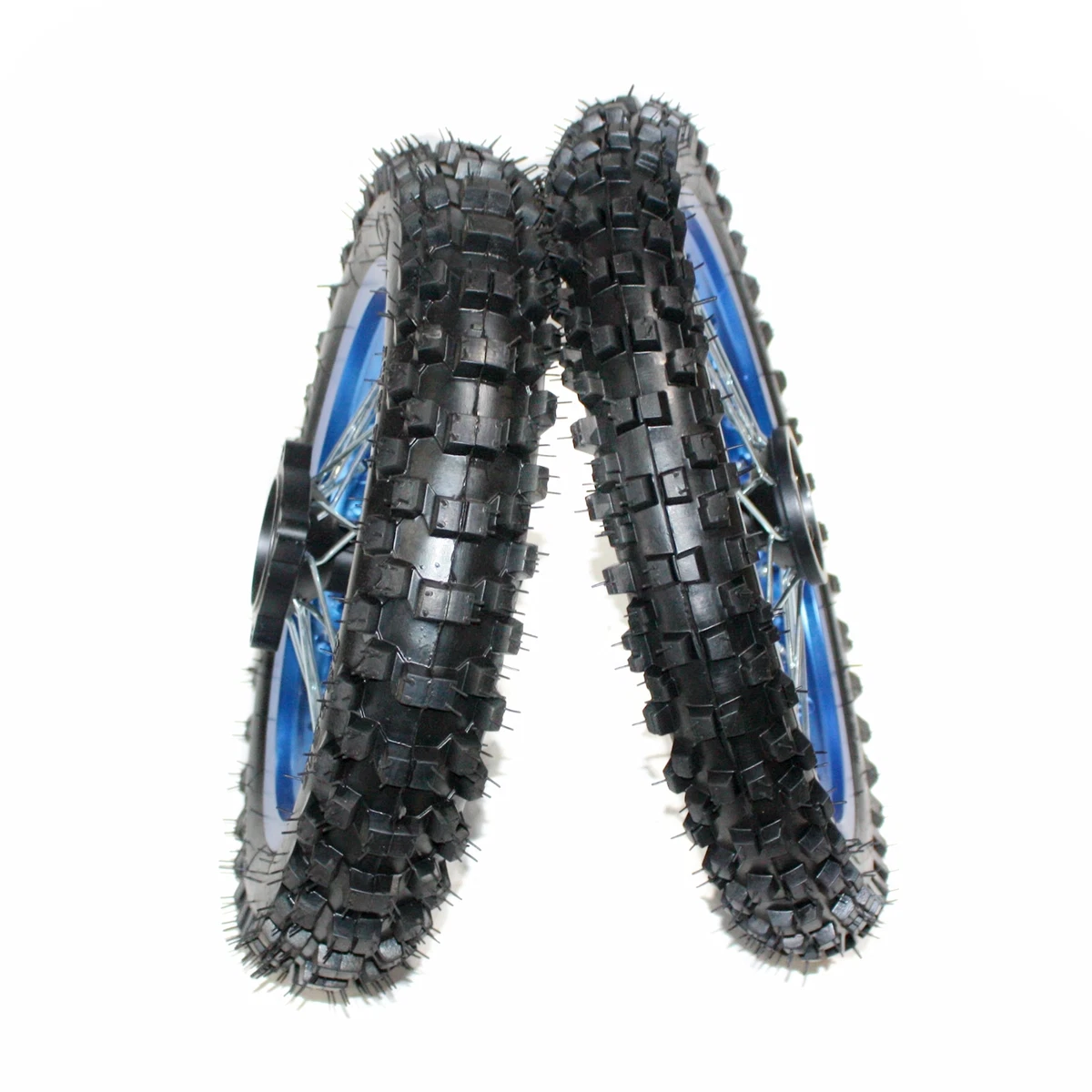 BLUE 12mm 14 Inch Front 12 inch Rear Back Wheel Rim Tyre Tire PIT