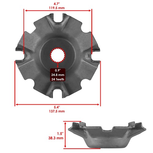 Caltric Face Drive Moveable Plate Damper & Roller for Arctic Cat 700S 2010-2011 - Picture 2 of 7