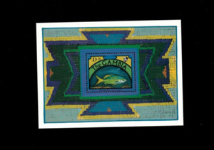 VINTAGE CLASSICS - Gambia 1991 - Fish - Souvenir Stamp Sheet Scott #1131 - MNH