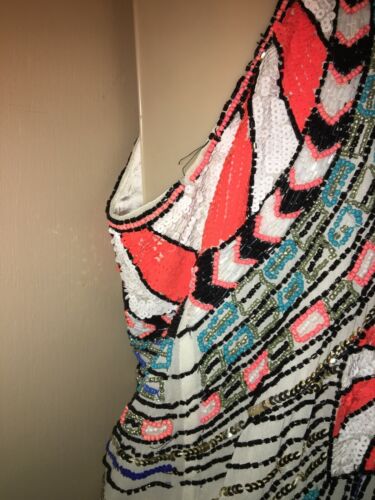 PARKER LADIES BEADED MULTI-COLORED DRESS SIZE SMALL NEW. - Picture 5 of 9