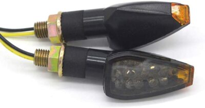 Mini Stalk Arrow Light Motorcycle Turn Signal Lights LED Indicator Blinker Amber