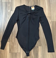 Farm Rio Black Long Sleeve Bodysuit - Size S