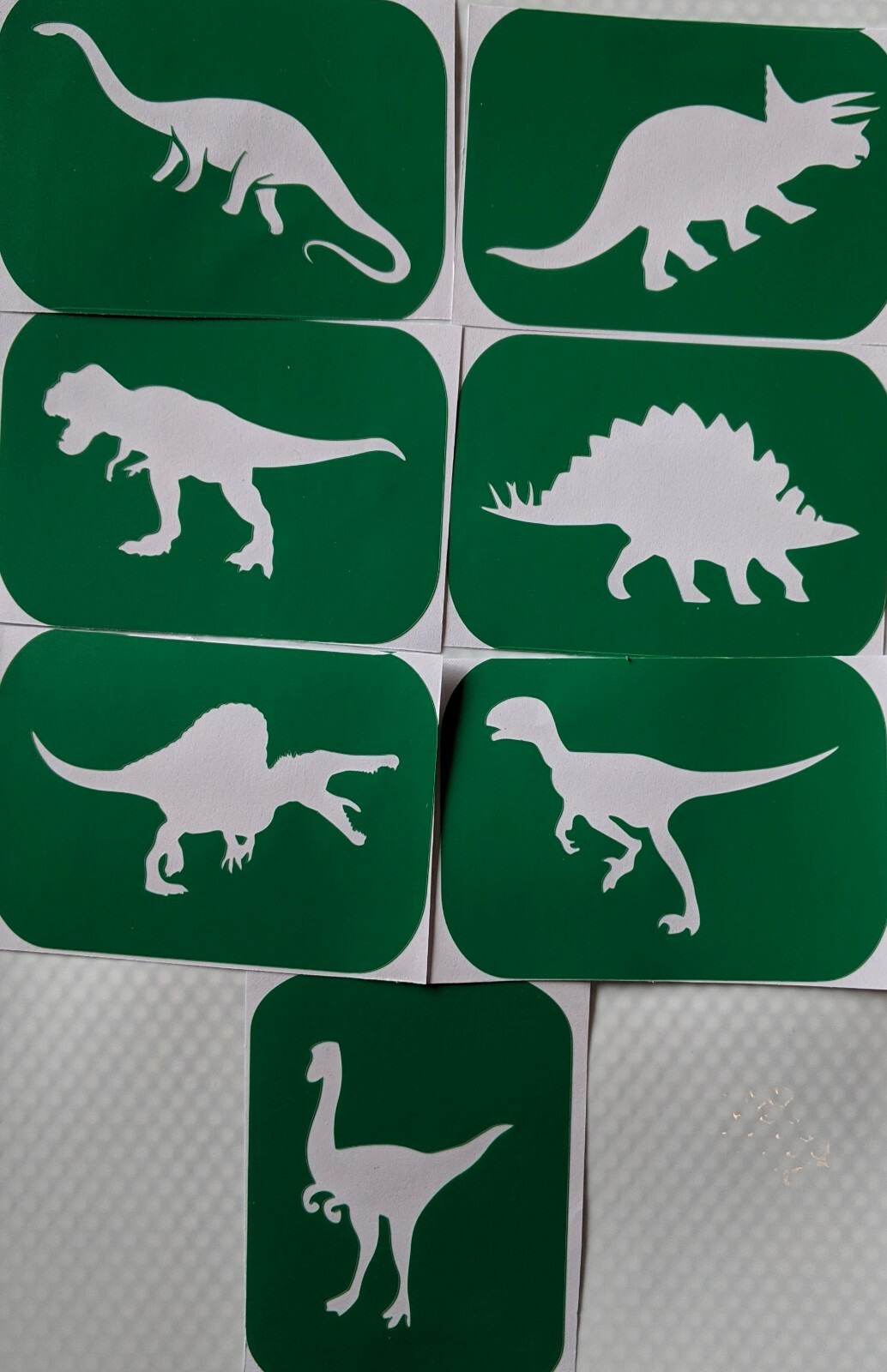 7 x Dinosaurs1 Body Art And Glass Etching Stencils Glitter Stencil Art