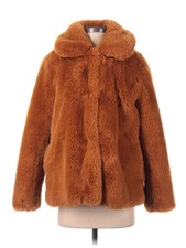Noize Women Brown Faux Fur Jacket S