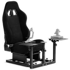Minneer Flight Sim Cockpit With Seat Fit Thrustmaster Hotas Warrhog Logitech X52