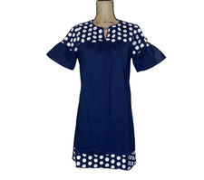 J Crew Dress Womens Sz 0 Embroidered Dots Bell Sleeve Pom Pom Beachy Cruise