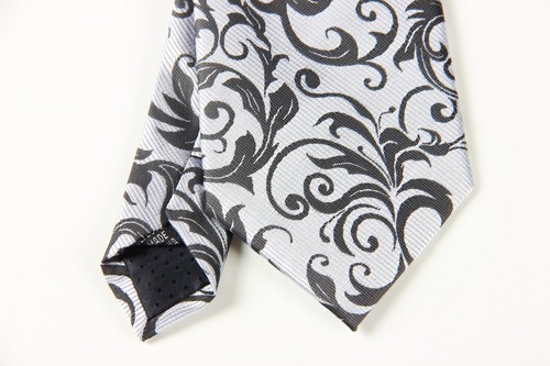 Classic Floral Blue Silver Jacquard Silk Men's Tie Necktie Hanky Cufflink Set - Picture 4 of 7