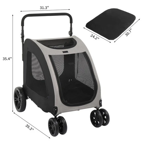 Dog Stroller for Medium To Large Dogs, Foldable Dog Wagon with 4 Wheels - Bild 13 von 19