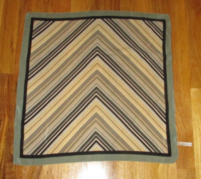 Casual Corner ANNEX Gray Black Yellow Striped Geometric 100% Silk Scarf 19''