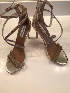 rhinestone heels gold