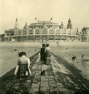 Belgien Ostende Oostende Kursaal aus dem Meer genommen Old Stereoview NPG 1900er