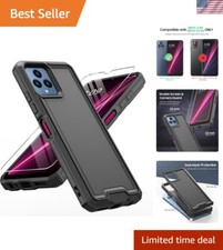 Stylish Black REVVL 6/6X 5G Case with Built-in Screen and Camera Lens Protector