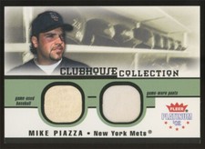 2002 Fleer Platinum Mike Piazza Clubhouse Collection Dual Relic Pants & Baseball