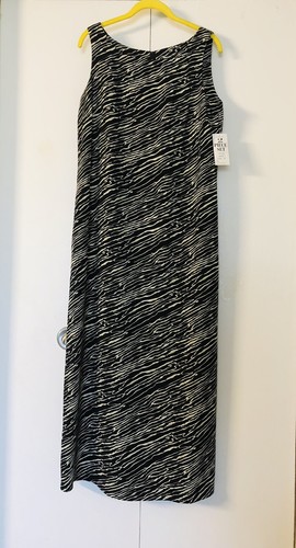 Studio I Zebra Sheath Dress Sz 12 New with Tags Summer Long Casual Animal Print - Picture 4 of 12