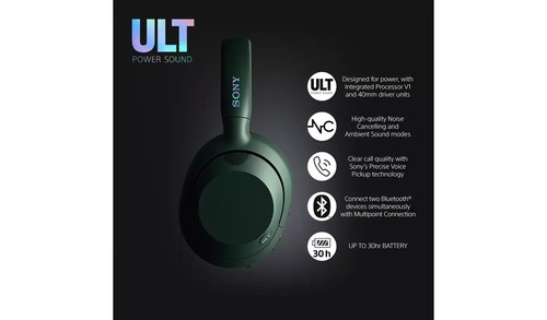 Sony ULT Wear Over-Ear Wireless NC Headphones - Forest Grey - WH-ULT900N - Picture 5 of 14