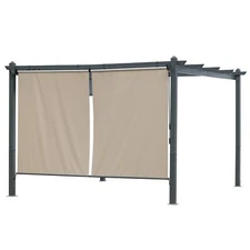 Aoodor 5x6FT Roller Shade Roll up Shad 2 Pack of Cordless Gazebo Pergola Curtain