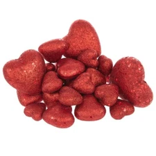 Valentine's Day Wedding Red Glitter Foam Heart Filler and Scatters 27 pc V-Day