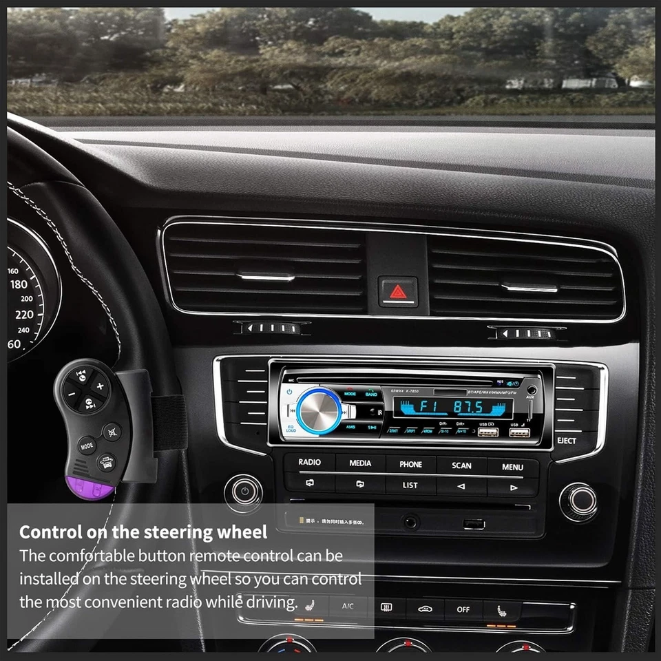 Autoradio Bluetooth Stéreo FM MP3 USB Smartphone iOS y Android + Mando Distancia - Imagen 2 de 4