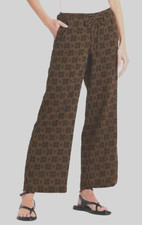 NWT Universal Thread Women Sz Small Geo Patten Pull-on Brown 100 Cotton Pant