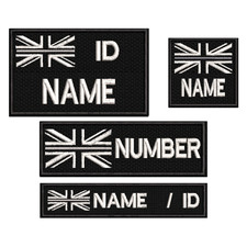 Personalised Prison Embroidered Grey Thin Line Service Badge  ID Tag Custom