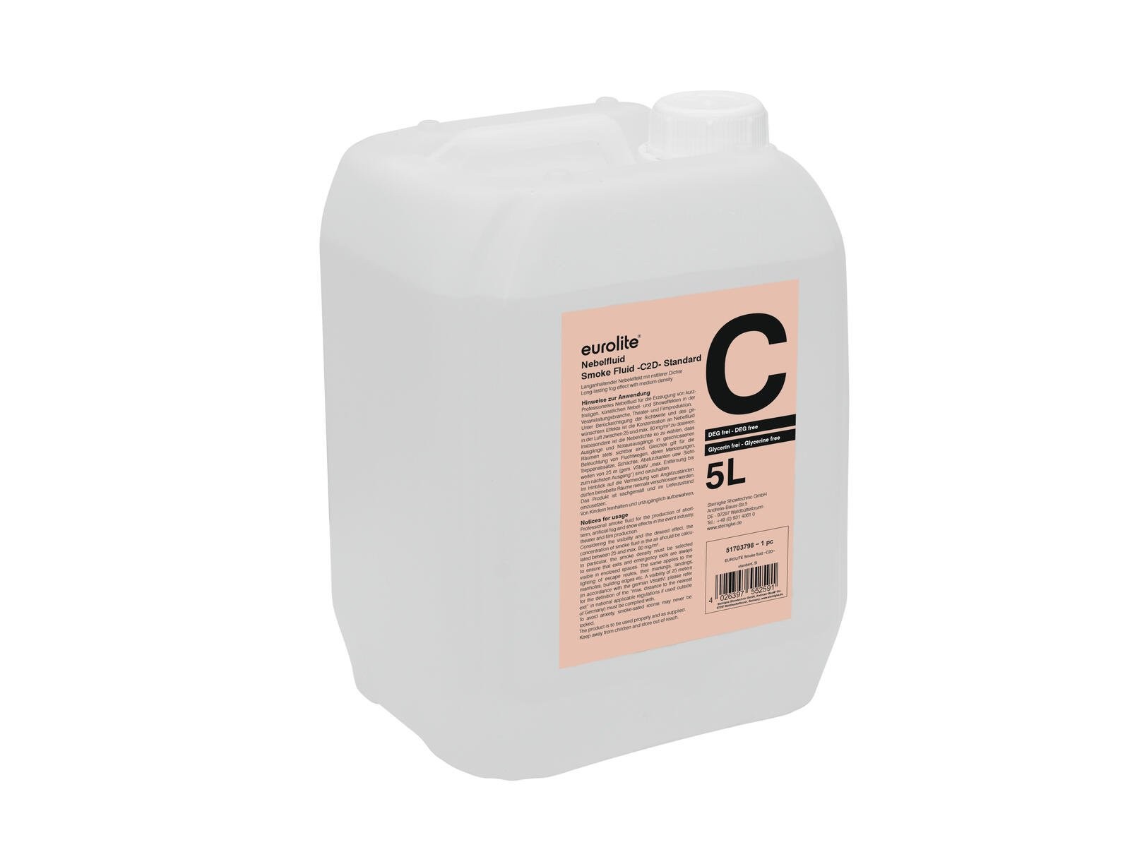 Fornitura Professionale 2x5L Eurolite Smoke Fluid C2D - Standard