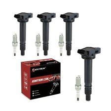 UF487 Ignition Coil Pack and Double Iridium Spark Plugs Set of 4 Compatible w...