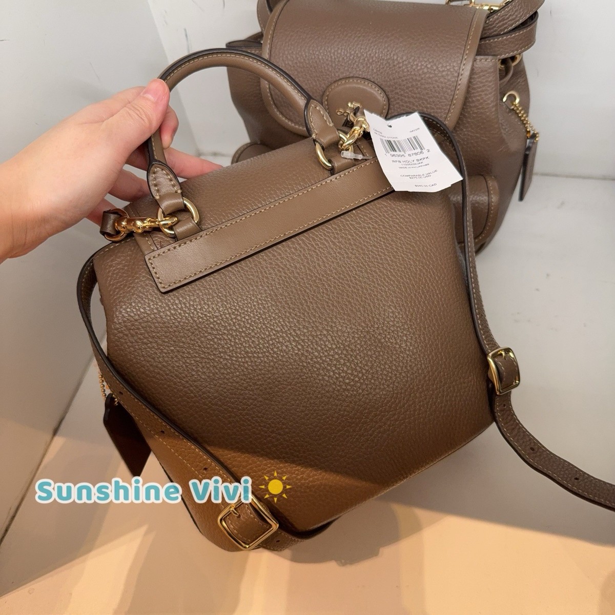 NWT Coach Hadley Backpack CBH09 Refined pebble leather Dark  display picture 2