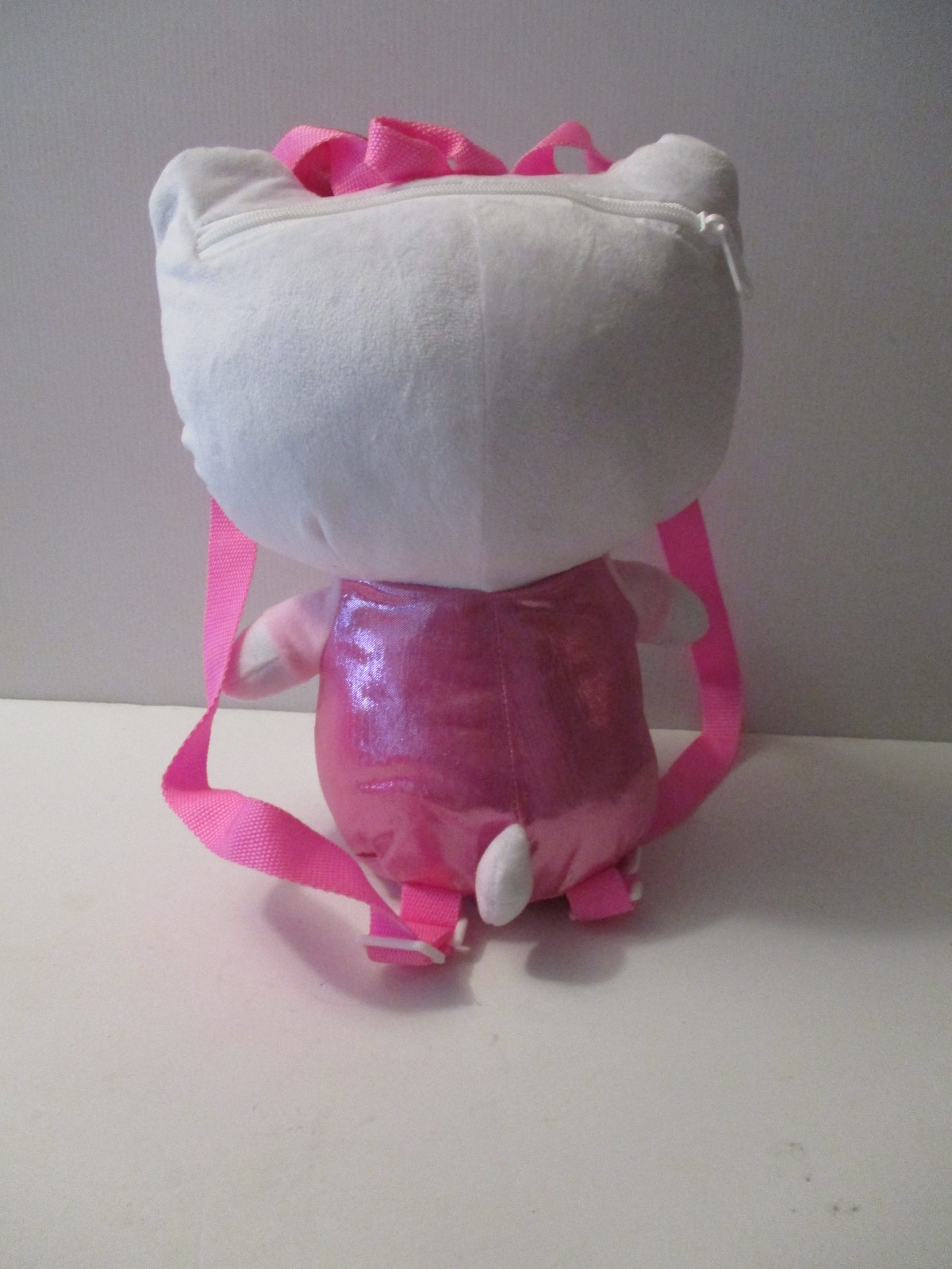Hello Kitty plush Backpack 14” Tall Pink Outfit and Bow Stuff Animal Unisex image 4