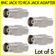 5 Pack BNC Jack to RCA Jack Adapter Coax Cable Connector Converter CCTV Camera