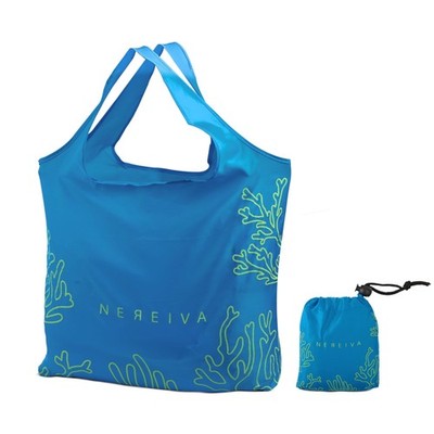 Nereiva 55 Pound Reusable Shopping Bag - Folds into a Small Large, Ocean Blue