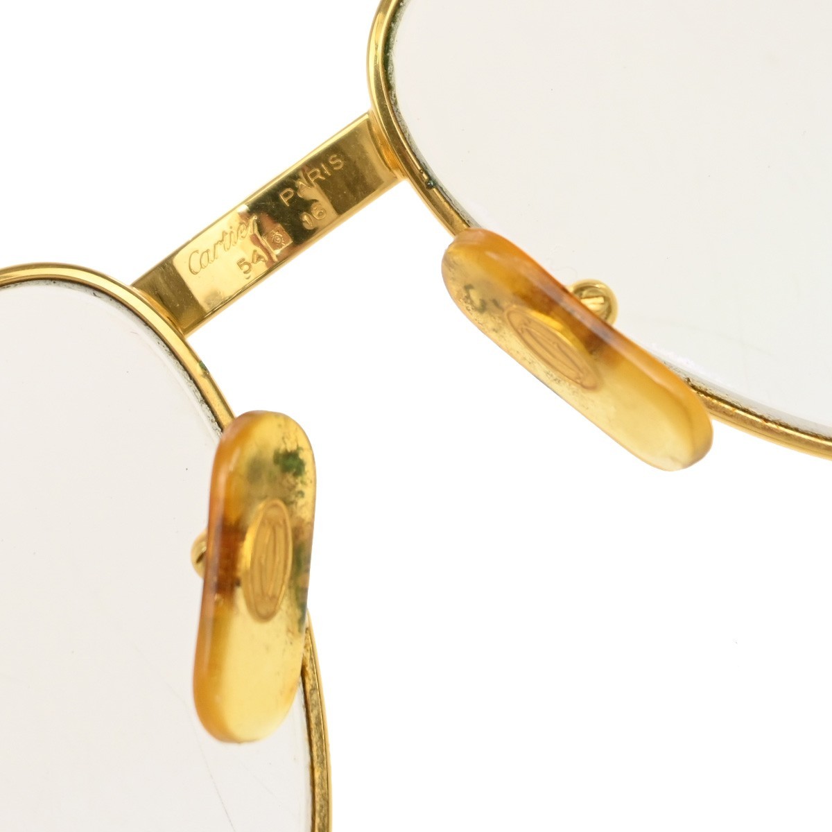 CARTIER Logos Trinity Glasses Eye Wear Metal Plastic Gold  display picture 1