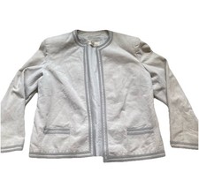 Vintage Cream and Grey Suede Blazer Size Large