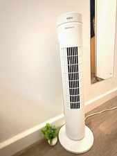 ProBreeze White Tower Fan with Remote Control, 4hr Timer & Oscillation UK socket
