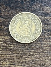 1953 Finland 10 Ten Markkaa Rare Beautiful Actual Coin TC1918*