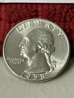1958-P Washington Quarter -AU Almost Uncirculated Lot A26