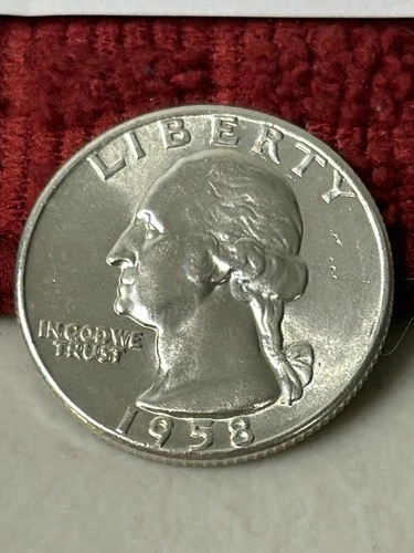 1958-P Washington Quarter -AU Almost Uncirculated Lot A26