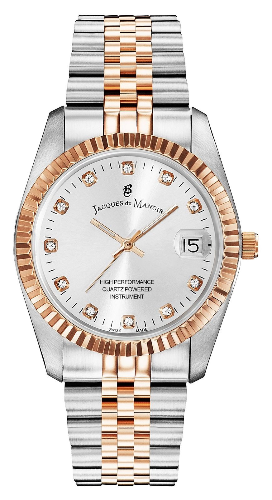Jacques Du Manoir Inspiration Crystal (36mm) Silver Dial / Two-Tone NRO.23
