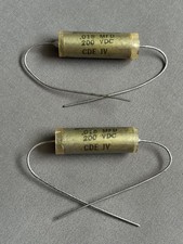 Pair CDE .018 uF 200V Vitamin Q PIO oil capacitors 1970s Cornell Dubilier