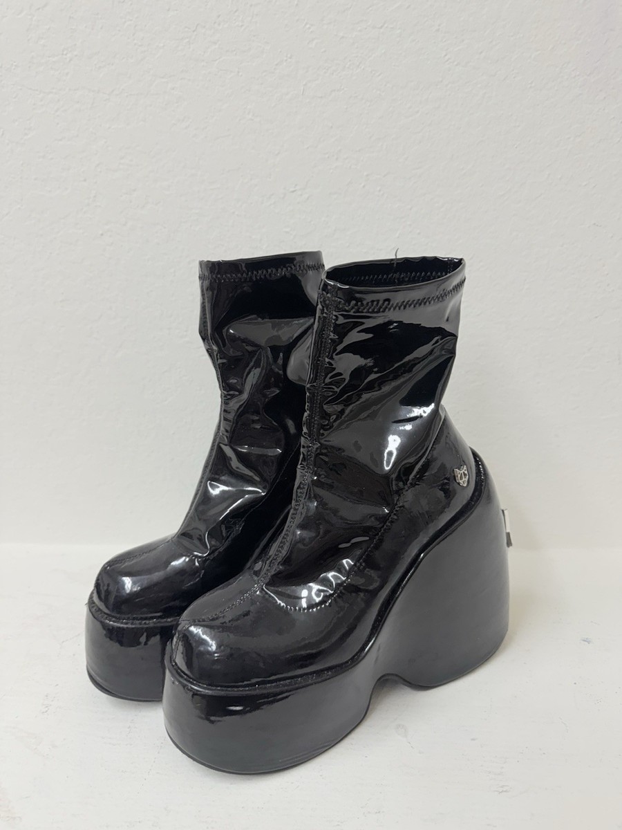 Naked Wolfe Mayhem Ankle Platform Patent Boots | eBay
