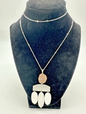 NWT Silver Tone Brass Adjustable Boho Pendant Necklace and Earring Set