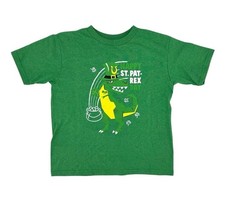 St Patrick  s Day Dinosaur T-Shirt Boys Size 7-8 Tee Green Happy St Pat-Rex Day