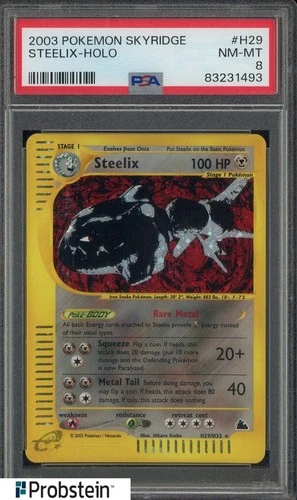 2003 Pokemon Skyridge H29/H32 Steelix Holo PSA 8 NM-MT