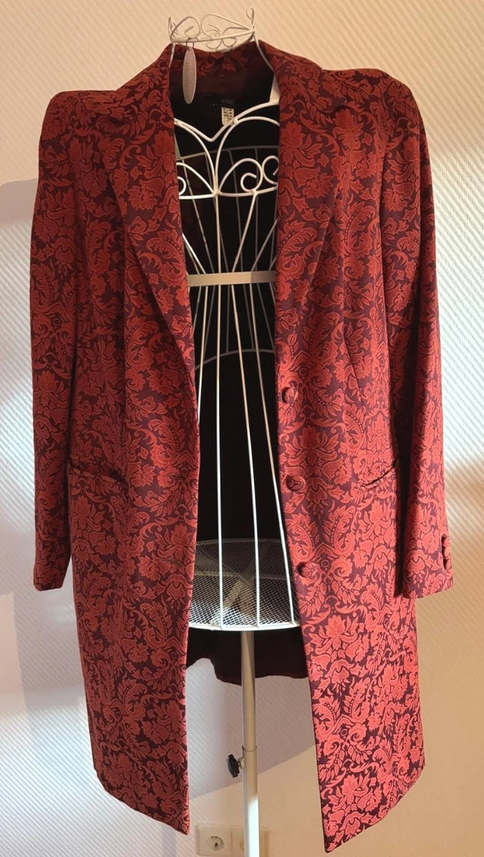 NEUWERTIG GEHROCK LONGBLAZER MANTEL BAROCK-JACQUARD GR 46 APART bordeaux lila