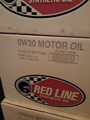 Red Line 0w30 Full Synthetic Motor Oil 12 Quarts High-Performance Racing Oil