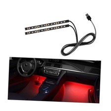 Car LED Strip Light, 24 LEDs RGB Neon Interior Atmosphere 24 LED, USB Port Red