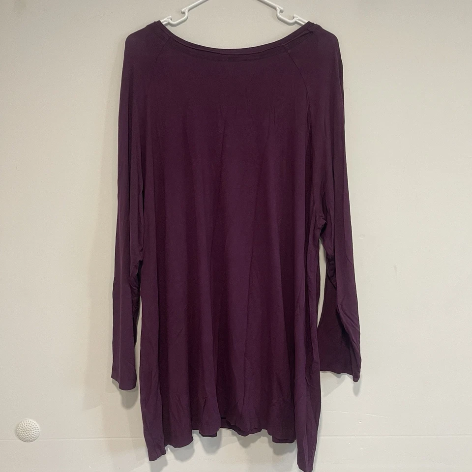 Avenue Luxe Collection Top Women 26/28 Draped Boho Stretch Plus Size Plum Purple - Image 2 of 4