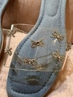 Denim Slides Sandals W/ Rhinestone Jeweled Bows SZ 7 New with tag — photo 2