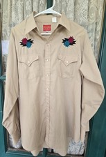 Plains Western Wear Men's Large Long Sleeve Snap Button Pearl Enclosure