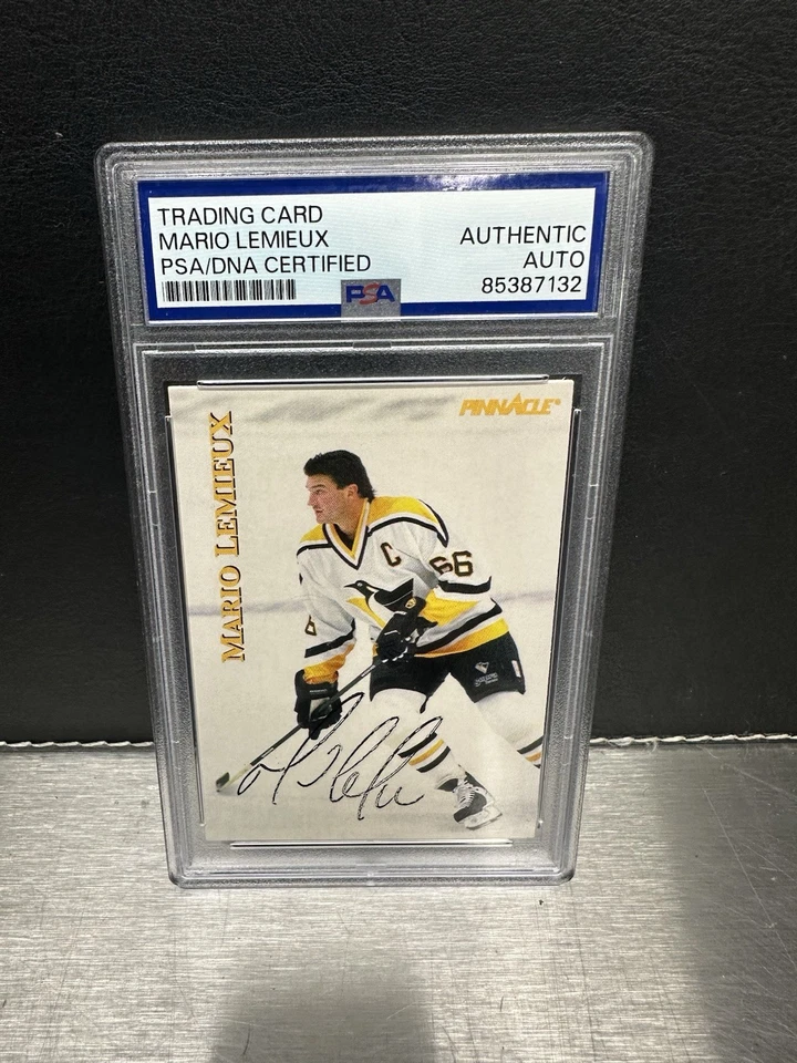 Mario Lemieux Collection: PSA Autographed Card, Game Puck, Cards and Magazines - Image 2 of 4