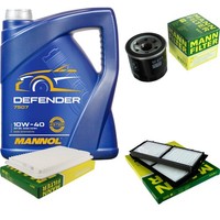 Mann Inspektionspaket Filterset 5L Mannol Defender 10W-40 FüR Mazda 3 1.6 MZR